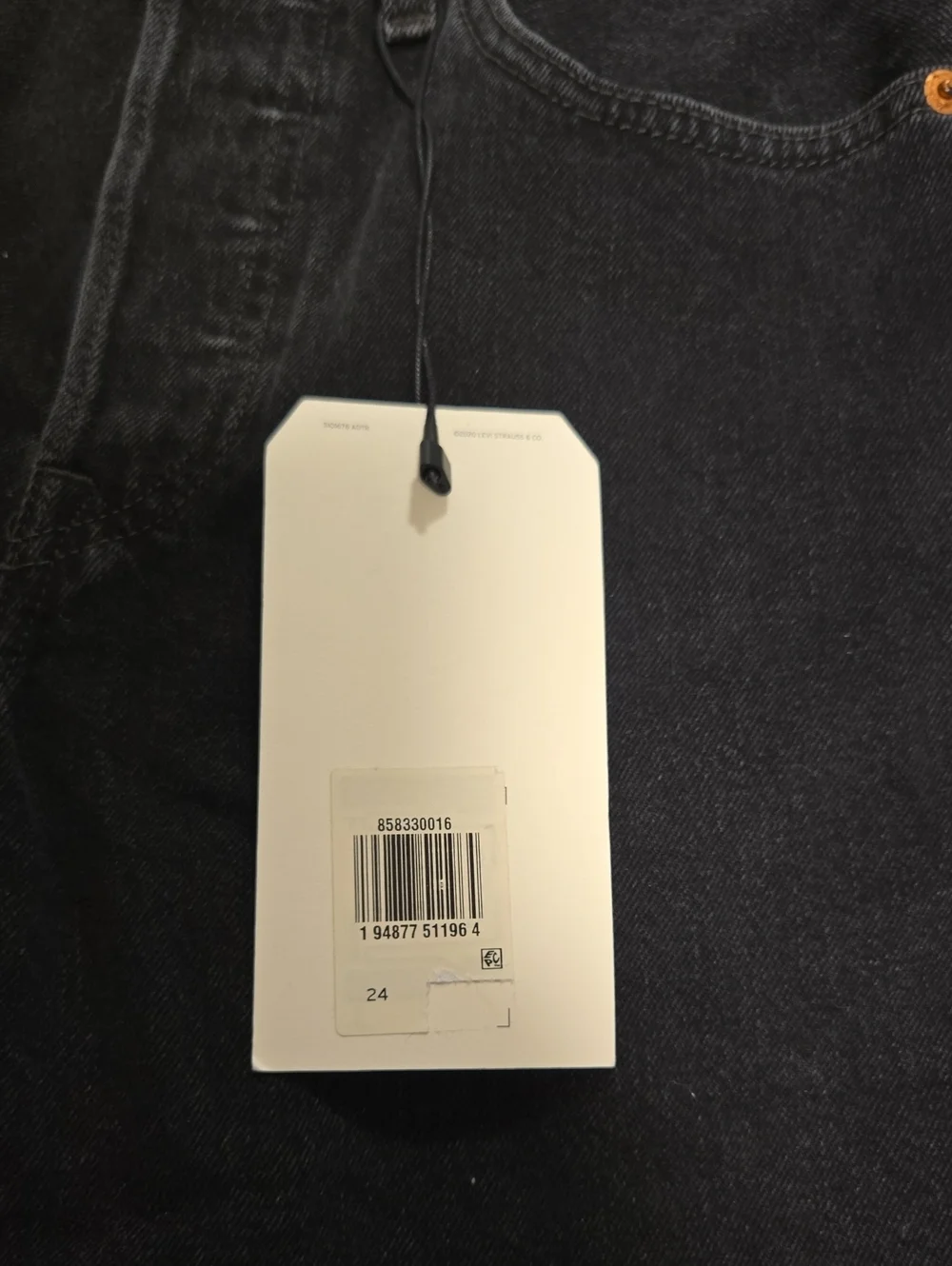 NWT Levi's 501 Mid-Thigh Frayed Raw Hem Jean Short-Lunar Black